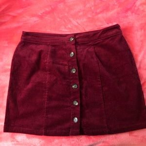 Forever21 Plus Size Corduroy Button Up Mini Skirt